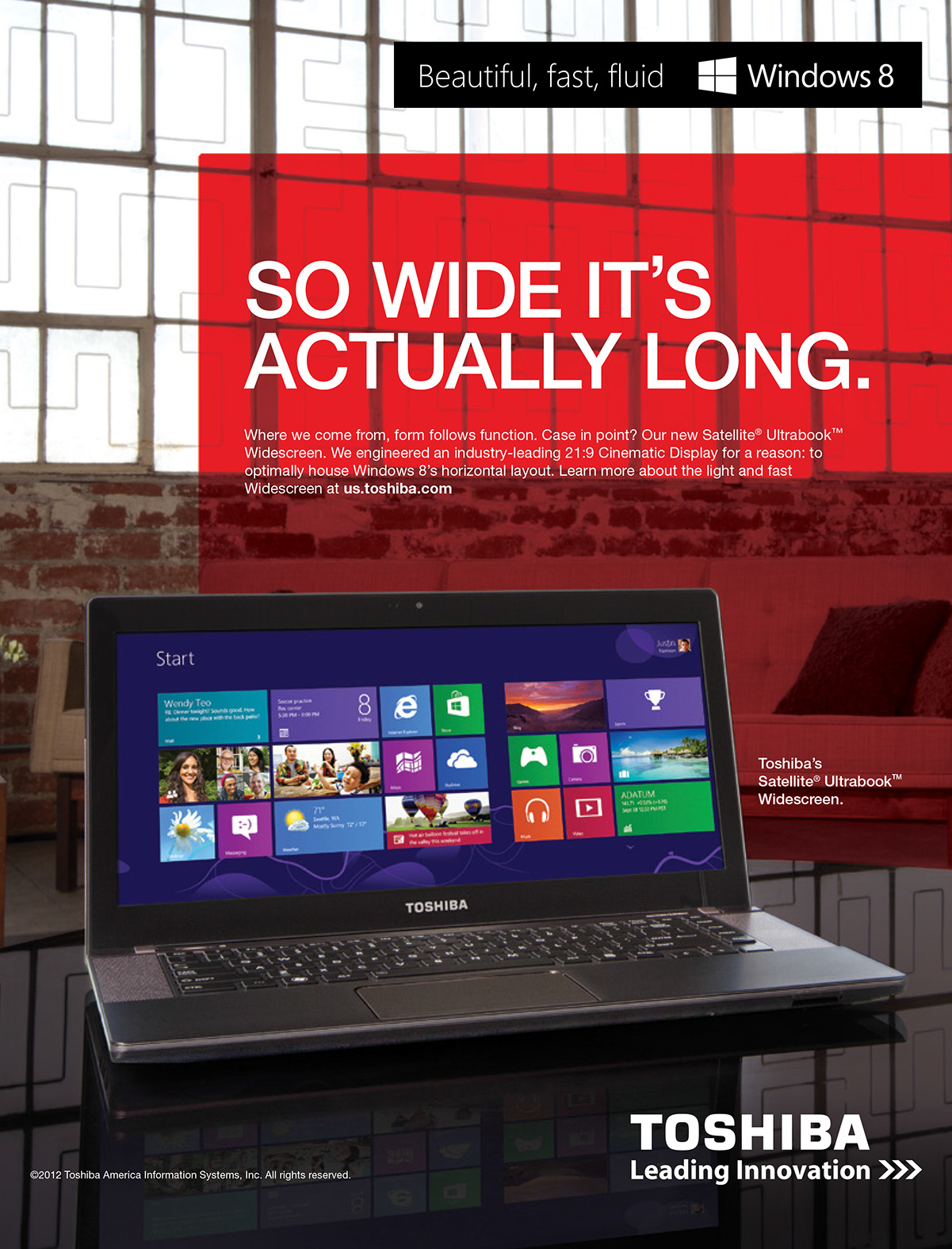 print magazine ad for toshiba laptops